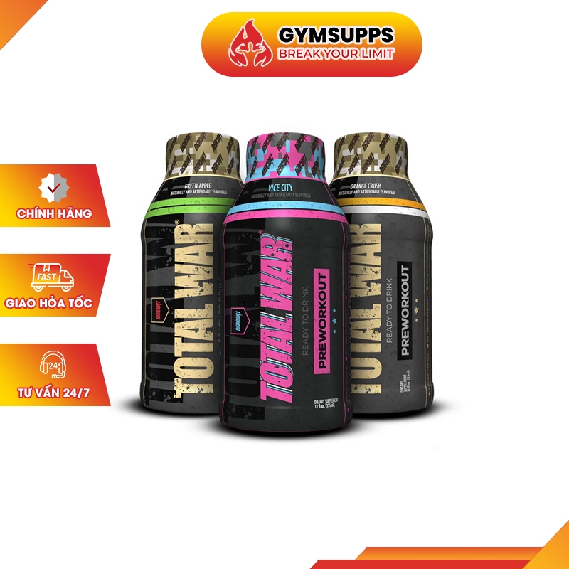 REDCON1 TOTAL WAR RTD CHAI 355ML - Pre Workout Tăng Sức Mạnh Cơ Bắp Tăng Hiệu Suất Buổi Tập