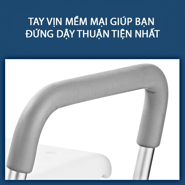 Ghế Tắm Kiêm Bô KS198, Ghế Bô Vệ Sinh 2023 2in1 Cao Cấp Có Tựa Lưng, Tay Vịn, Chân Cao Su Chống Trượt, Bồn Cầu Di Động