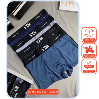 Quần Lót Nam Boxer Thun Lạnh ICON kéo dãn 4 chiều, quần sịp dành cho phái mạnh Nam Thun Lạnh Boxer ICON Denim Loại 1
