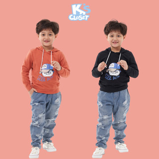 Áo Hoodie Thêu Hình Chất Liệu Cotton Da Cá Cho Bé Trai (3-9 Tuổi) K'S CLOSET E090TEF TM