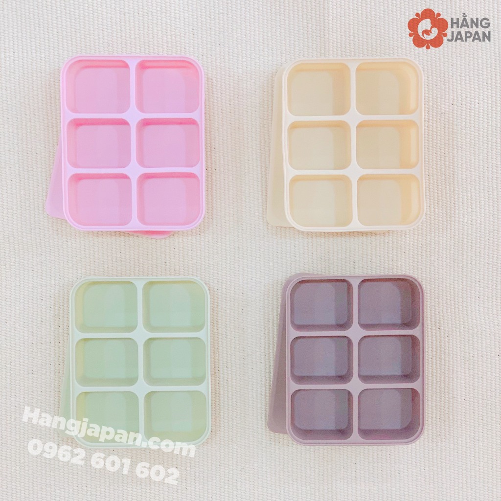 Khay trữ đông silicone Misan ăn dặm cho bé loại 6 ngăn, chất liệu an toàn cho bé, màu sắc ngẫu nhiên