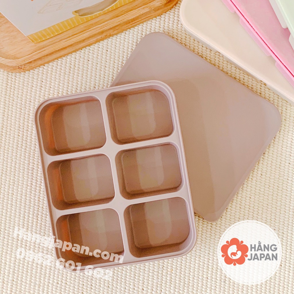 Khay trữ đông silicone Misan ăn dặm cho bé loại 6 ngăn, chất liệu an toàn cho bé, màu sắc ngẫu nhiên