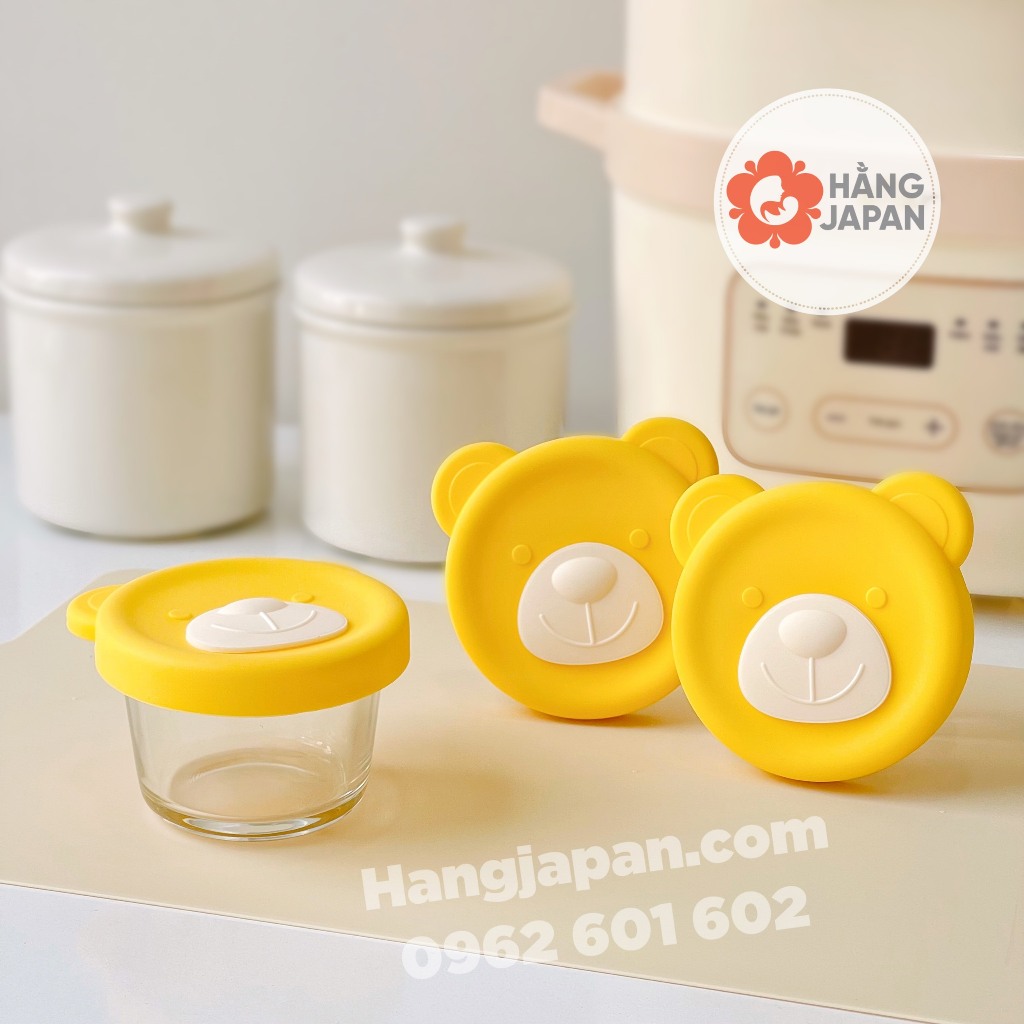 Set 3 khay trữ thức ăn thủy tinh Misan hình gấu 130ml/160ml, khay trữ đông - màu ngẫu nhiên