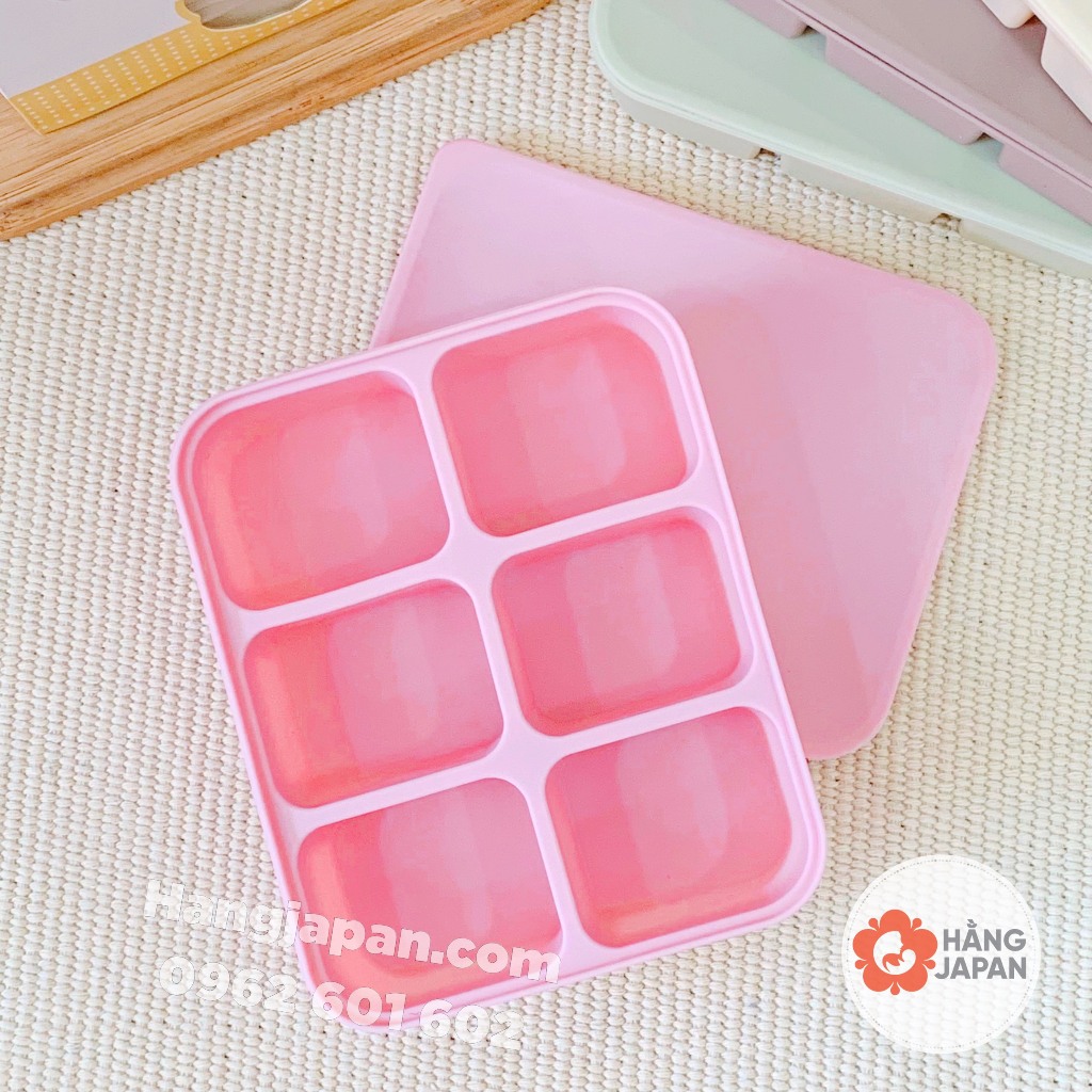 Khay trữ đông silicone Misan ăn dặm cho bé loại 6 ngăn, chất liệu an toàn cho bé, màu sắc ngẫu nhiên