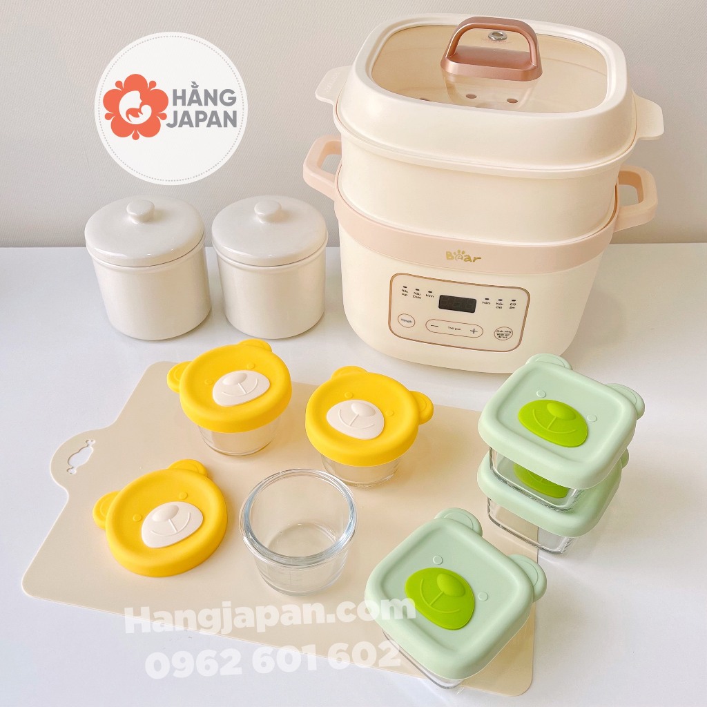 Set 3 khay trữ thức ăn thủy tinh Misan hình gấu 130ml/160ml, khay trữ đông - màu ngẫu nhiên