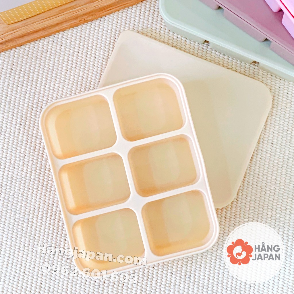 Khay trữ đông silicone Misan ăn dặm cho bé loại 6 ngăn, chất liệu an toàn cho bé, màu sắc ngẫu nhiên