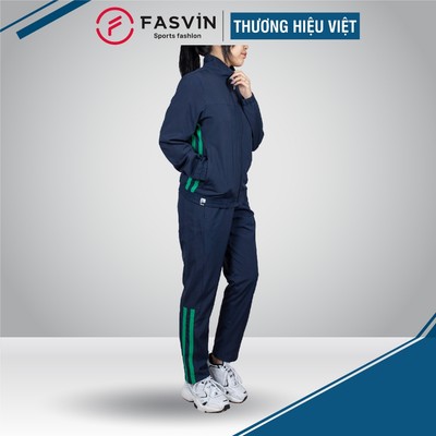 Bộ quần áo gió nữ 2 lớp FASVIN BN23601.HN vải thể thao cao cấp 02 lớp hàng chính hãng
