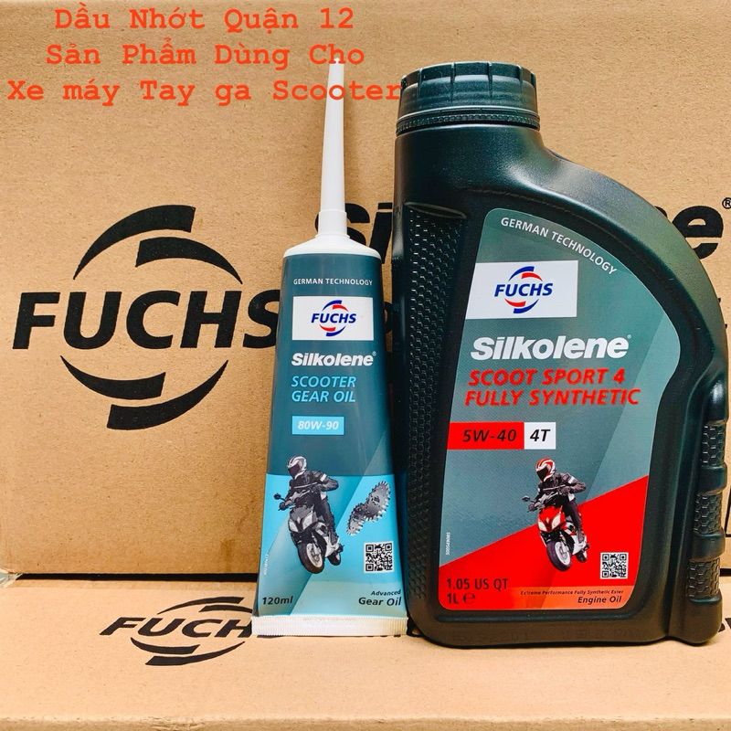 Dầu Nhớt Cao Cấp Xe Tay Ga Nhập Khẩu Châu Âu Fuchs Silkolene SCOOT SPORT 4T 5W-40 Fully Synthetic Made in UK