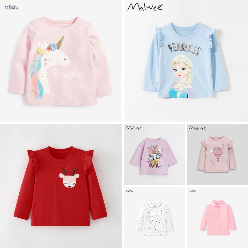 BST áo thun thu đông Little Maven, Malwee cho bé gái 2-8 tuổi Mẫu mới 2024 P1 - Little Maven Official Store