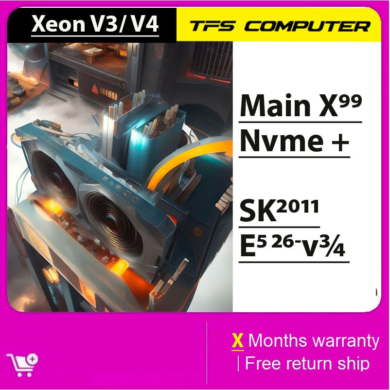 Combo X99 Pro- Xeon E5 2680v4 12 Nhân 24 Luồng - Ram 32G -nvme 128G (Chạy Nox, Render Video, Máy ảo)