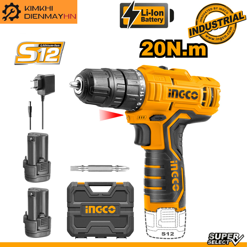 Máy khoan Bắt vít dùng pin 12V INGCO CDLI12208