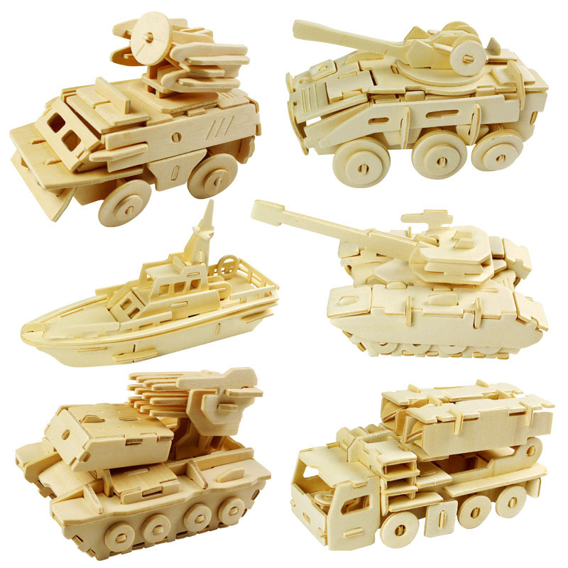 Tự Lắp Ráp Mô Hình Gỗ 3D ngẫu nhiên Xe tank, xe tăng, Xe Ô Tô, Tàu Hỏa, Đồ Chơi Thông Minh Cho Trẻ