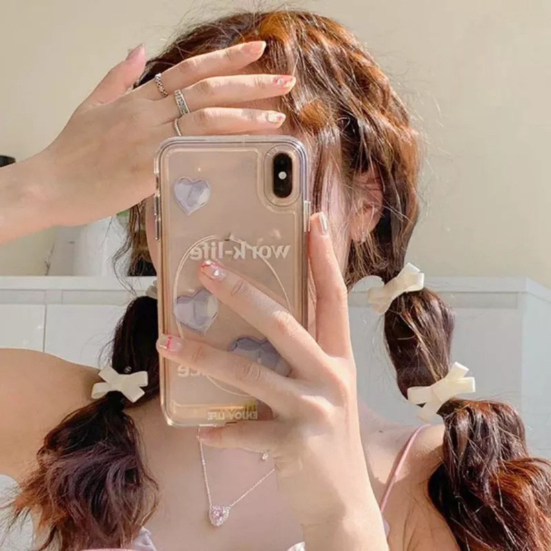 Kẹp tóc nơ ruy băng mini nhiều màu dễ thương