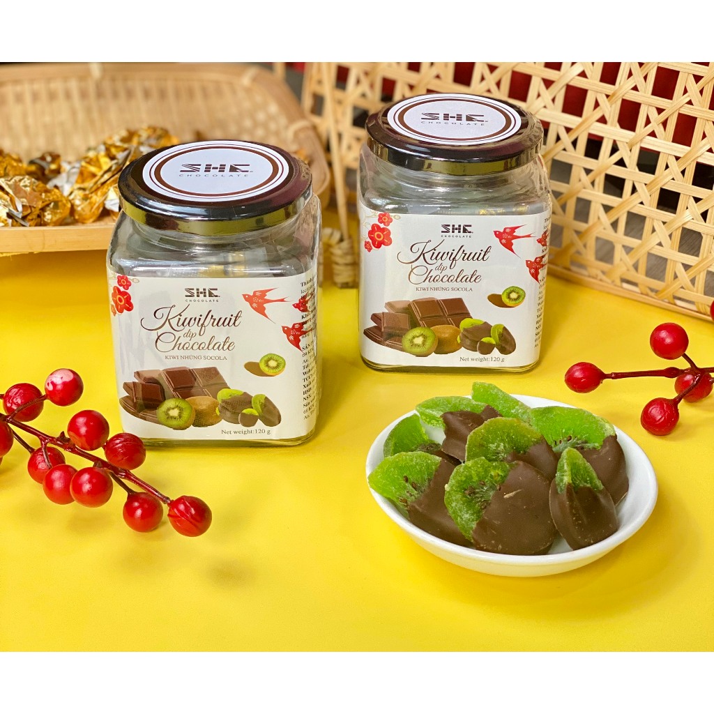 Kiwi nhúng Socola-Hũ 120g-SHE Chocolate-Thơm ngon, hương vị kết hợp mới lạ. Đặc biệt làm quà tặng