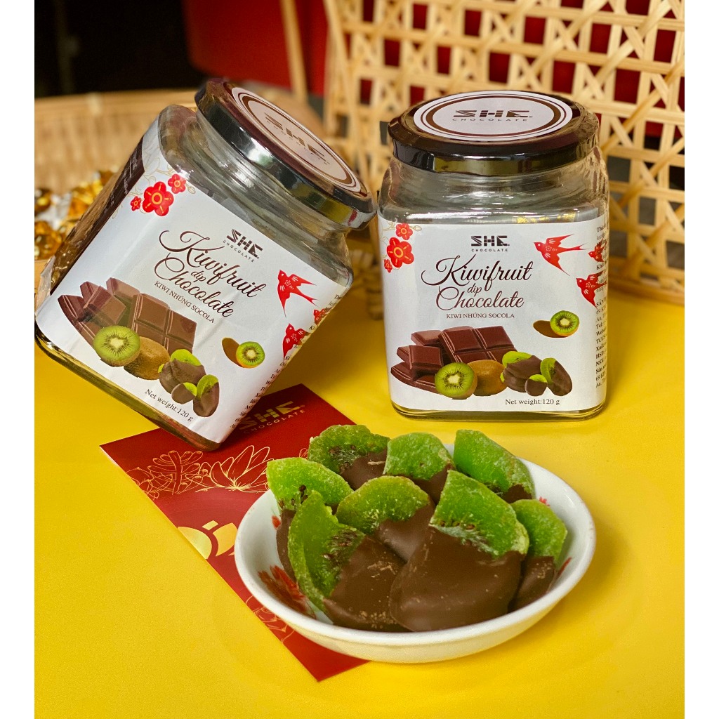 Kiwi nhúng Socola-Hũ 120g-SHE Chocolate-Thơm ngon, hương vị kết hợp mới lạ. Đặc biệt làm quà tặng