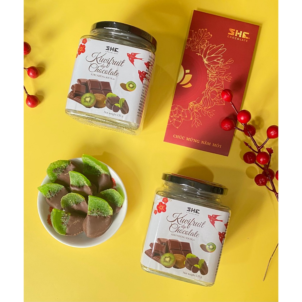 Kiwi nhúng Socola-Hũ 120g-SHE Chocolate-Thơm ngon, hương vị kết hợp mới lạ. Đặc biệt làm quà tặng