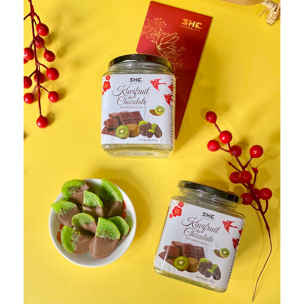 Kiwi nhúng Socola-Hũ 120g-SHE Chocolate-Thơm ngon, hương vị kết hợp mới lạ. Đặc biệt làm quà tặng