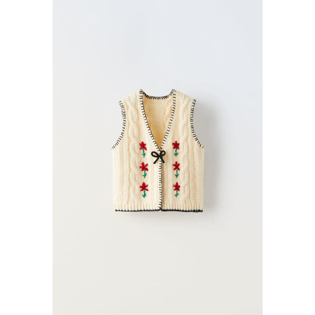 Áo len thêu hoa Zz.R cho bé