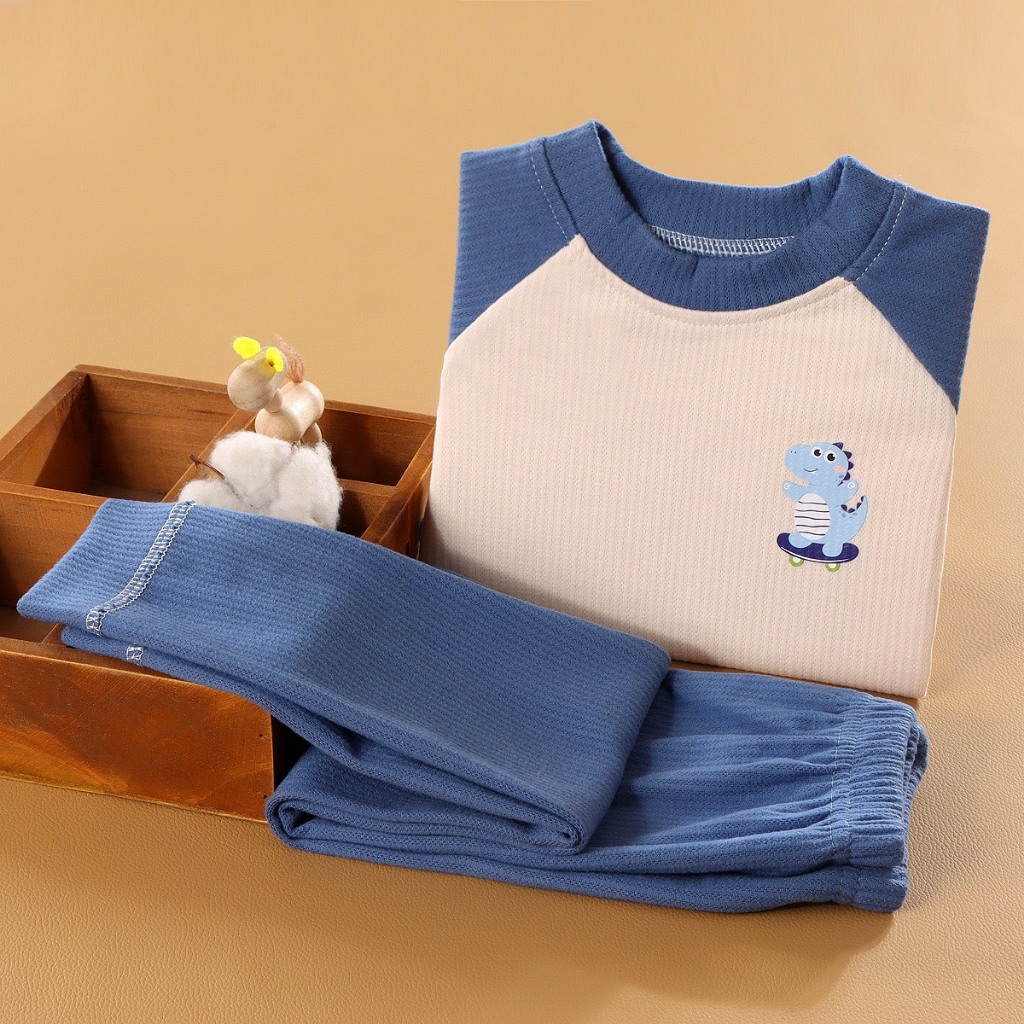 Bộ Quần Áo Thu Đông Vải Nhung Dài Tay Cho Bé Trai Bé Gái