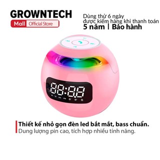 Loa đồng hồ không dây mini blutooth báo thức GrownTech K12 tròn led đổi màu