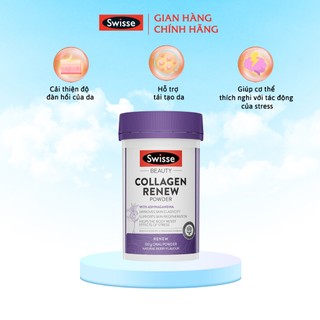 Bột uống làm đẹp da swisse beauty collagen renew powder - bột collagen giúp tăng độ đàn hồi của da 120g