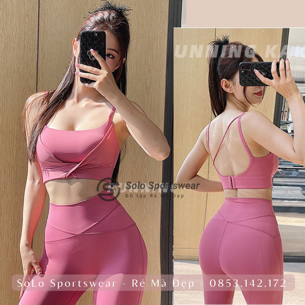 Set Đồ Tập Yoga Gym Thể Thao Nữ Áo Bra Có Mút Nâng Ngực Kèm Quần Legging Cạp Lưng Cao Gen Bụng Nâng Mông 305