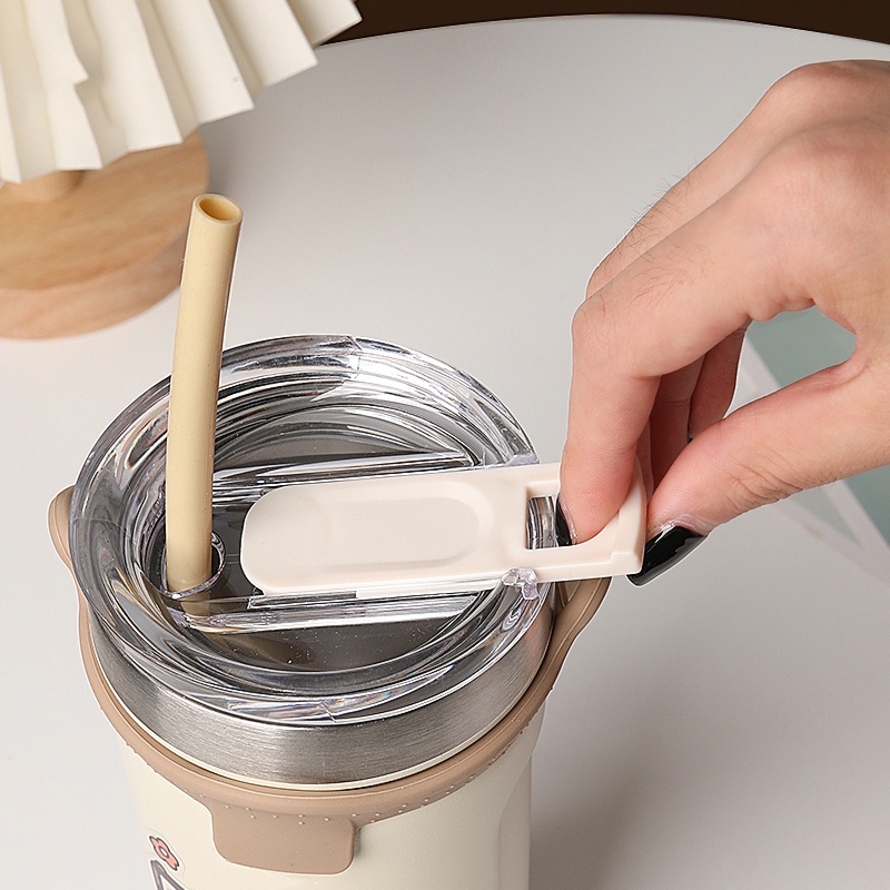 Ly giữ nhiệt cao cấp có quai 550ml-710ml cốc giữ nhiệt inox 304 tặng cọ bình, Sticker
