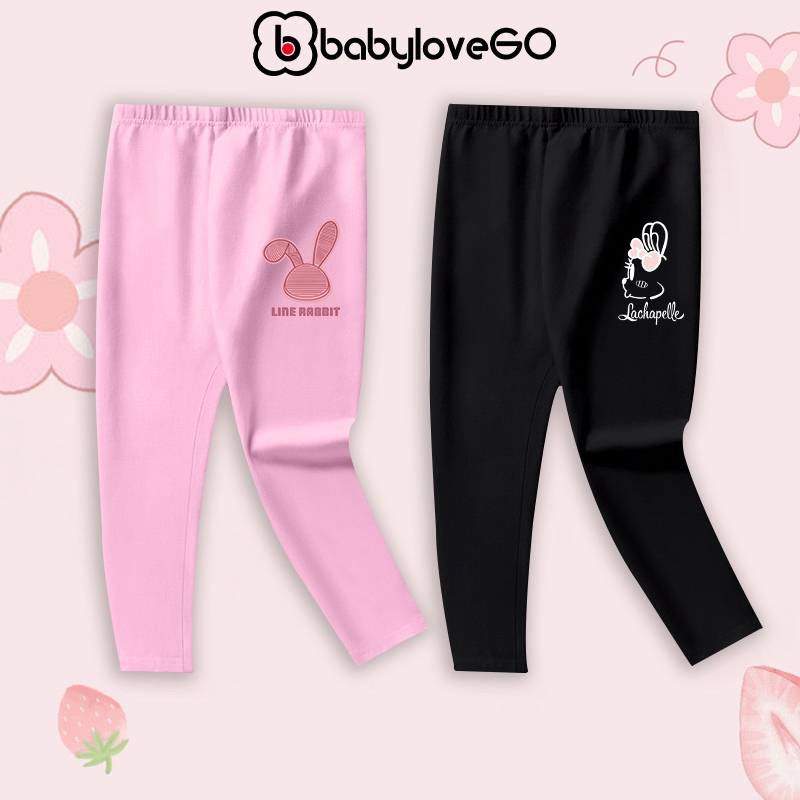 Quần legging bé gái BabyloveGO quần dài cho bé dáng ôm chất thun cotton co giãn thoải mái