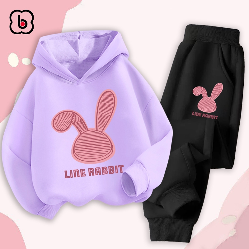 Bộ nỉ cho bé BabyloveGO mẫu mới 2024 đồ bộ thu đông áo hoodie quần thể thao cho bé HT-RB33