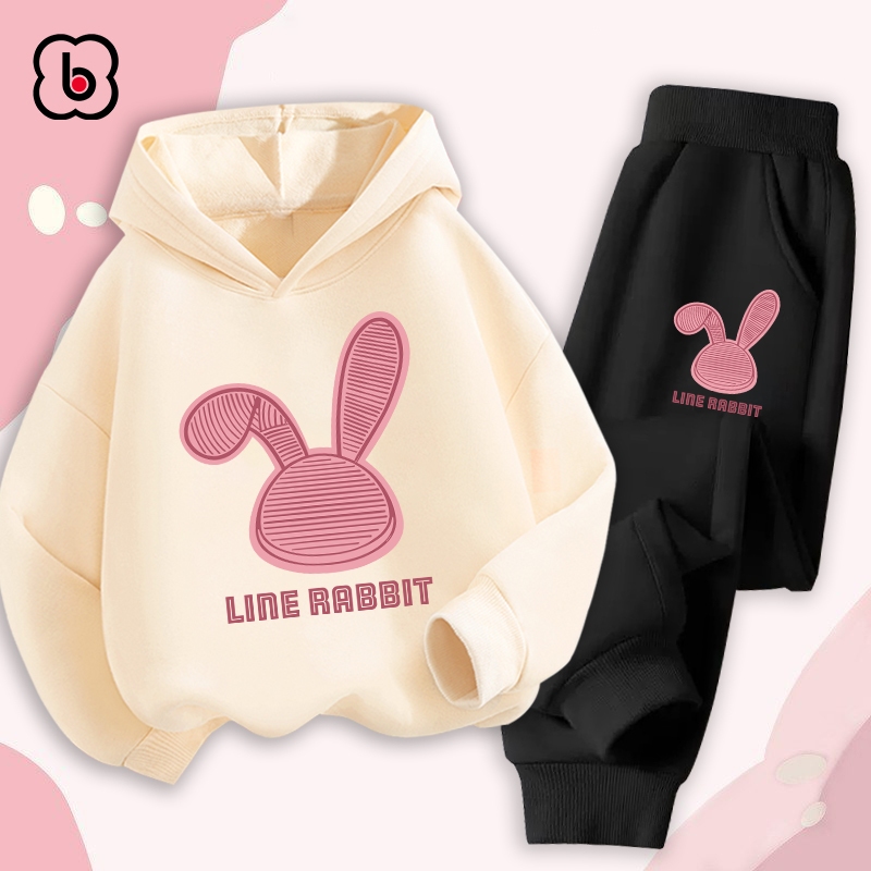 Bộ nỉ cho bé BabyloveGO mẫu mới 2024 đồ bộ thu đông áo hoodie quần thể thao cho bé HT-RB33