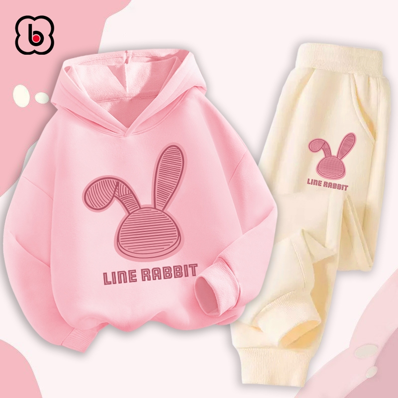 Bộ nỉ cho bé BabyloveGO mẫu mới 2024 đồ bộ thu đông áo hoodie quần thể thao cho bé HT-RB33