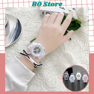 Đồng hồ thể thao điện tử nam nữ Sport dây trong suốt mặt nhiều màu cục đẹp DH16