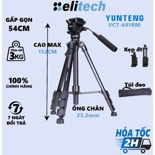 Chân máy ảnh máy quay chuyên dụng Tripod điện thoại YUNTENG VCT-691RM chắc chắn - tặng kẹp điện thoại
