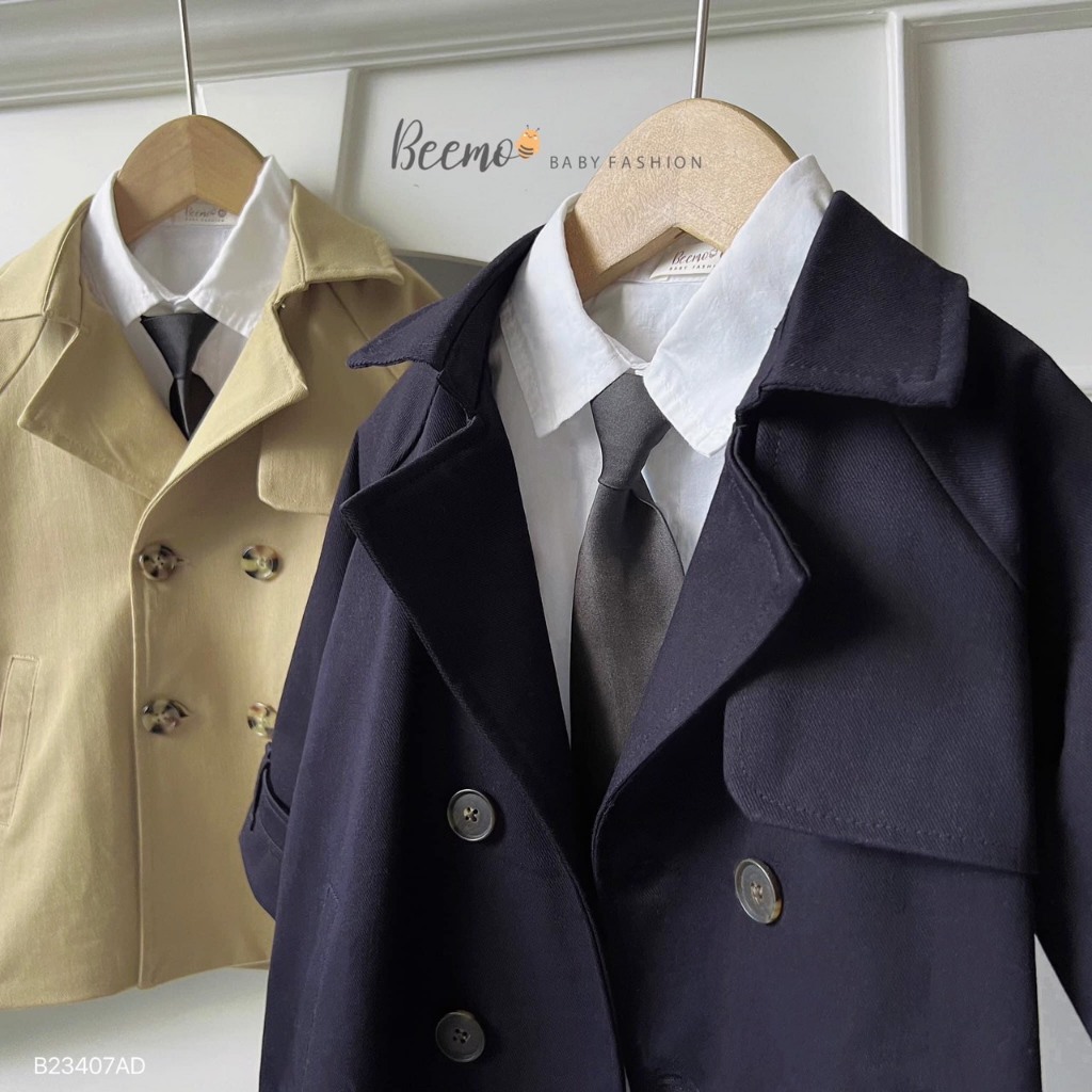 Áo khoác Mangto kaki BEEMO phong cách Hàn Quốc cho bé trai BE109