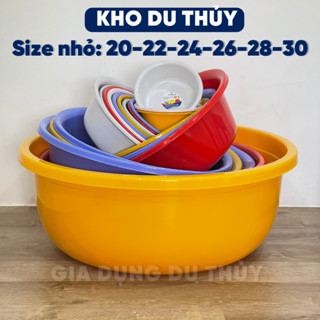  Thau nhựa tròn màu trắng size nhỏ 20-30 phù hợp làm chậu rửa mặt rửa rau quả nhiều màu sắc của gia dụng Du Thủy 