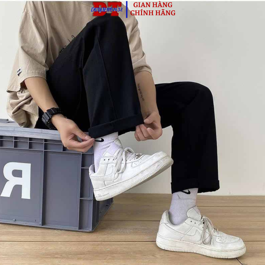 Quần Kaki Ống Rộng Lưng Thun Cạp Chun Dáng Suông Kaki Nam Nữ Ulzzang S0