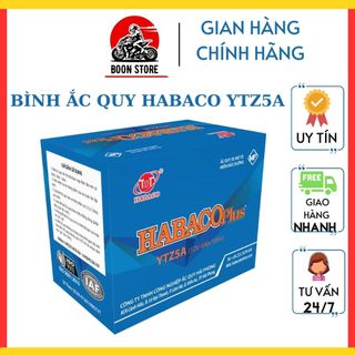Ắc quy xe máy habaco plus, bình acquy 12v ytz5a. boon store