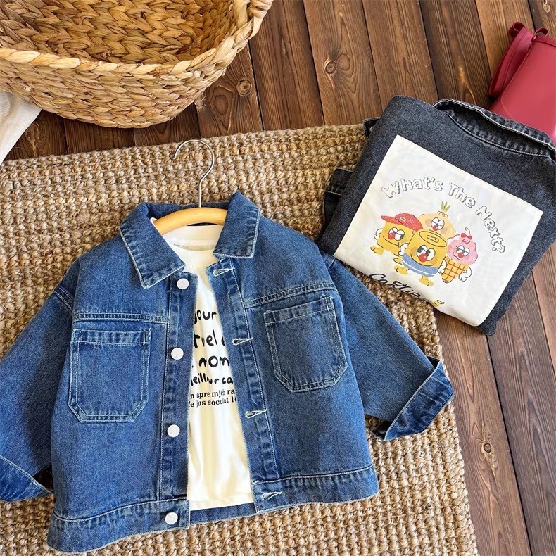 Áo Khoác Kaki Chỉ Nổi Phong Cách Cho Bé Trai Và Bé Gái_T5