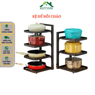 Kệ để xoong nồi chảo nhà bếp 3-4 tầng, kệ đựng đồ nhà bếp đa năng tiện lợi