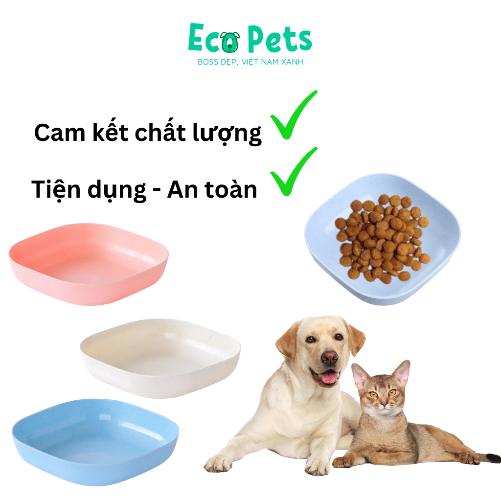 Phụ kiện chó mèo ECOPETS bát ăn nhựa đơn cao cấp cho mèo an toàn tiện dụng chuyên đựng hạt rawfood cho mèo