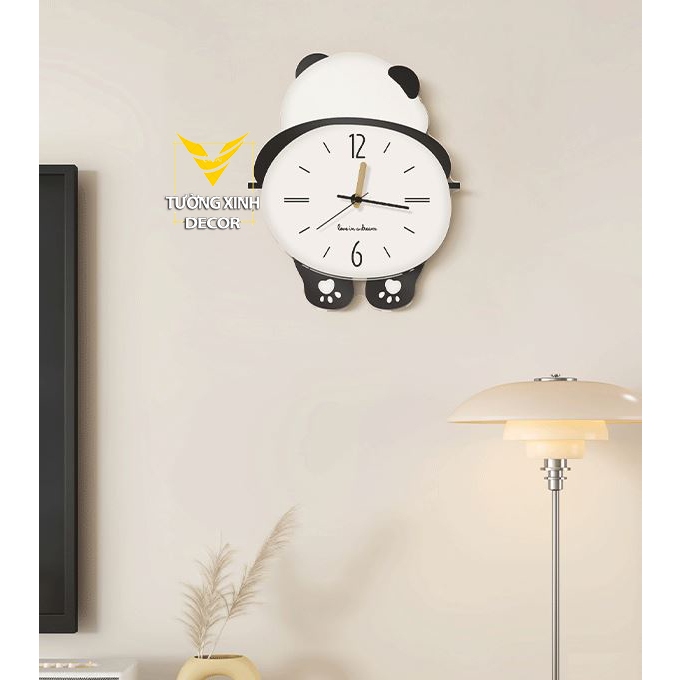 Tranh Đồng hồ có đèn gầu trúc lắc lư treo tường TuongXinhdecor , trang trí để bàn , quà tặng tân gia , phòng ngủ...