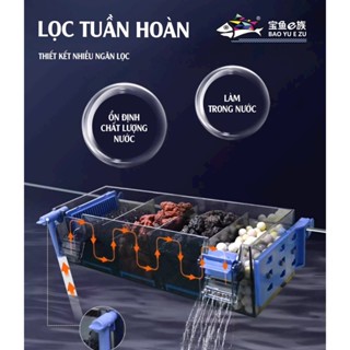 Lọc tràn trên kẹp thành bể cá kèm máy bơm baoyu G-30/G-50/G-60