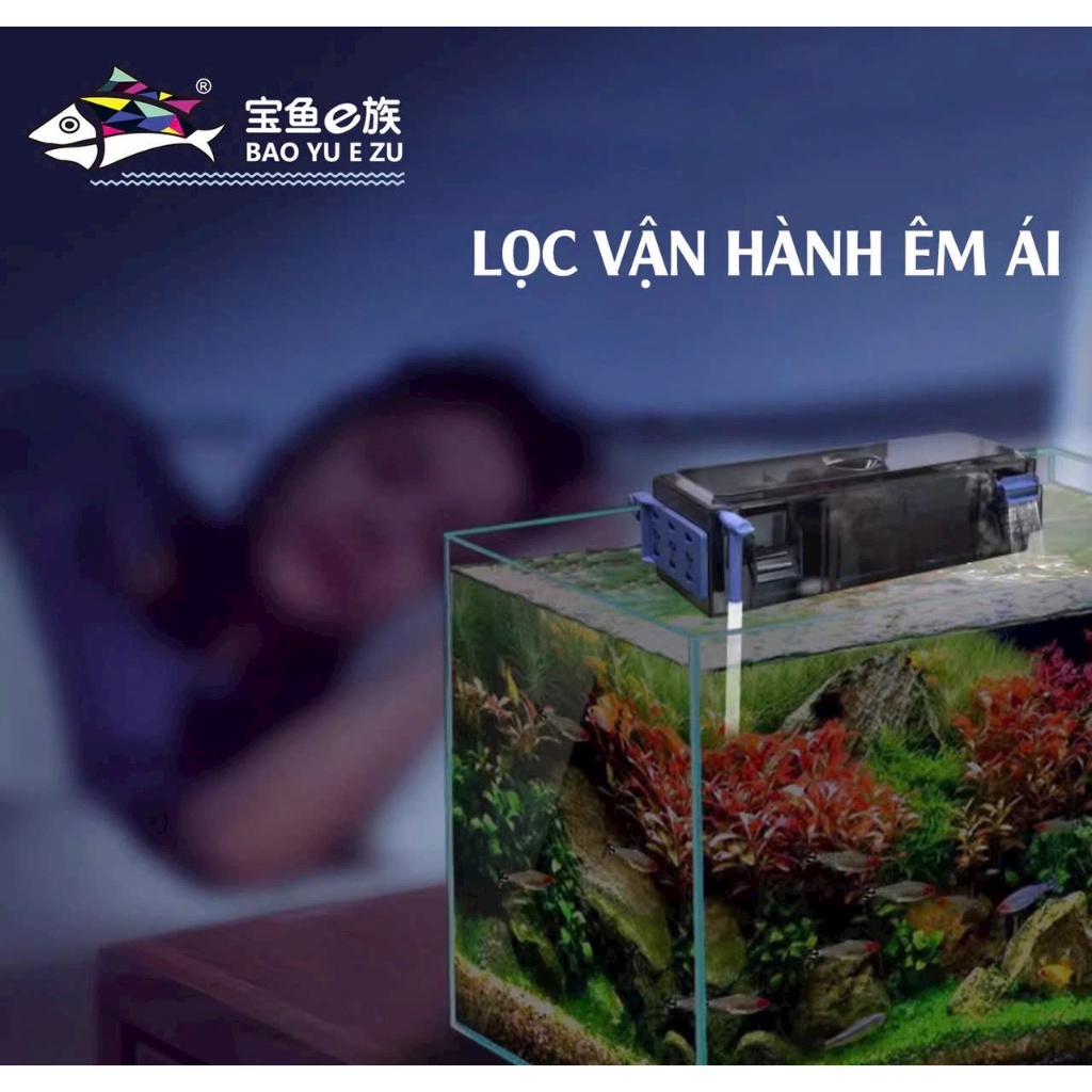 Lọc tràn trên kẹp thành bể cá kèm máy bơm baoyu G-30/G-50/G-60
