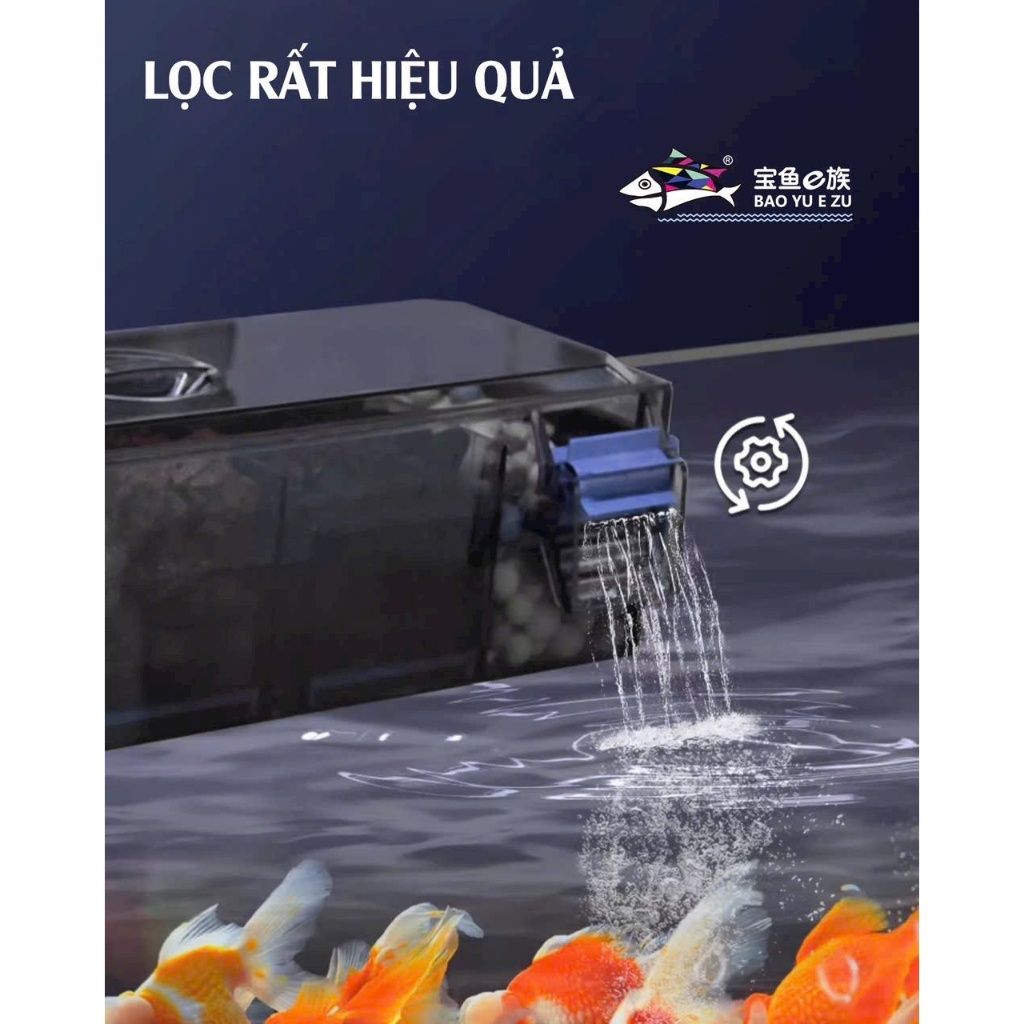 Lọc tràn trên kẹp thành bể cá kèm máy bơm baoyu G-30/G-50/G-60