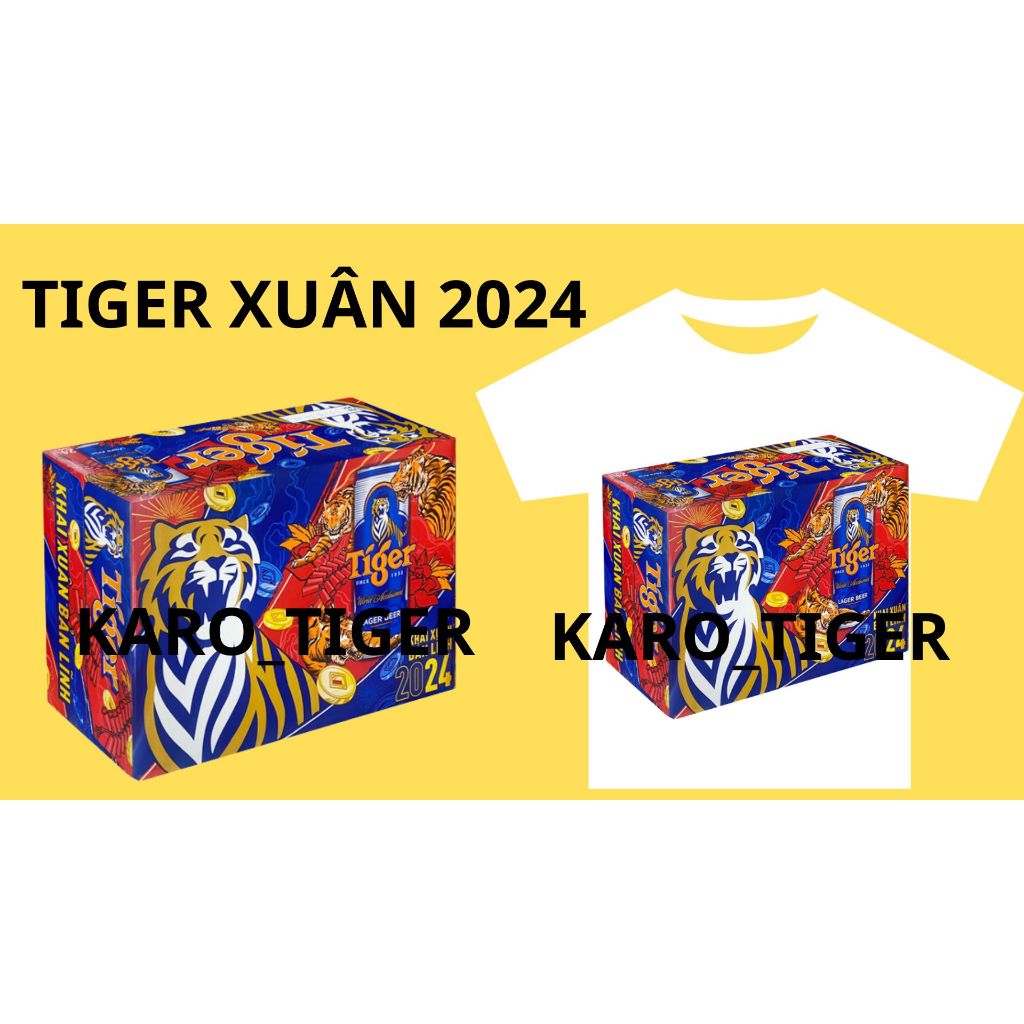 1 THÙNG 24 ÁO BIA TIGER MẪU XUÂN ÁO SIZE XXXXXL Y HỆT THÙNG BIA TIGER MẪU XUÂN 2024
