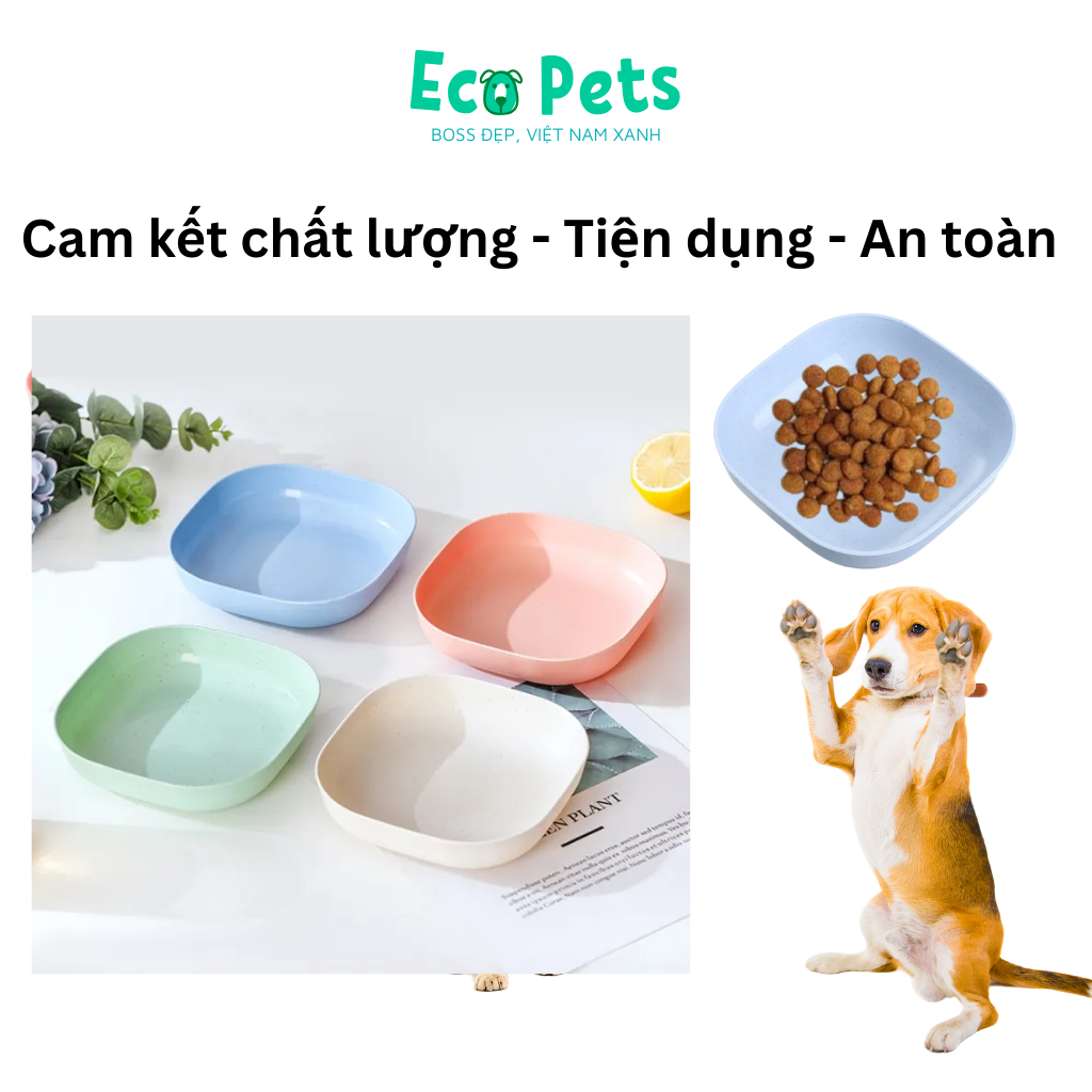 Phụ kiện chó mèo Bát Ăn Chó Mèo ECOPETS chia khẩu phần tiện lợi chén ăn cao cấp chó mèo an toàn tiện lợi 14.5 cm