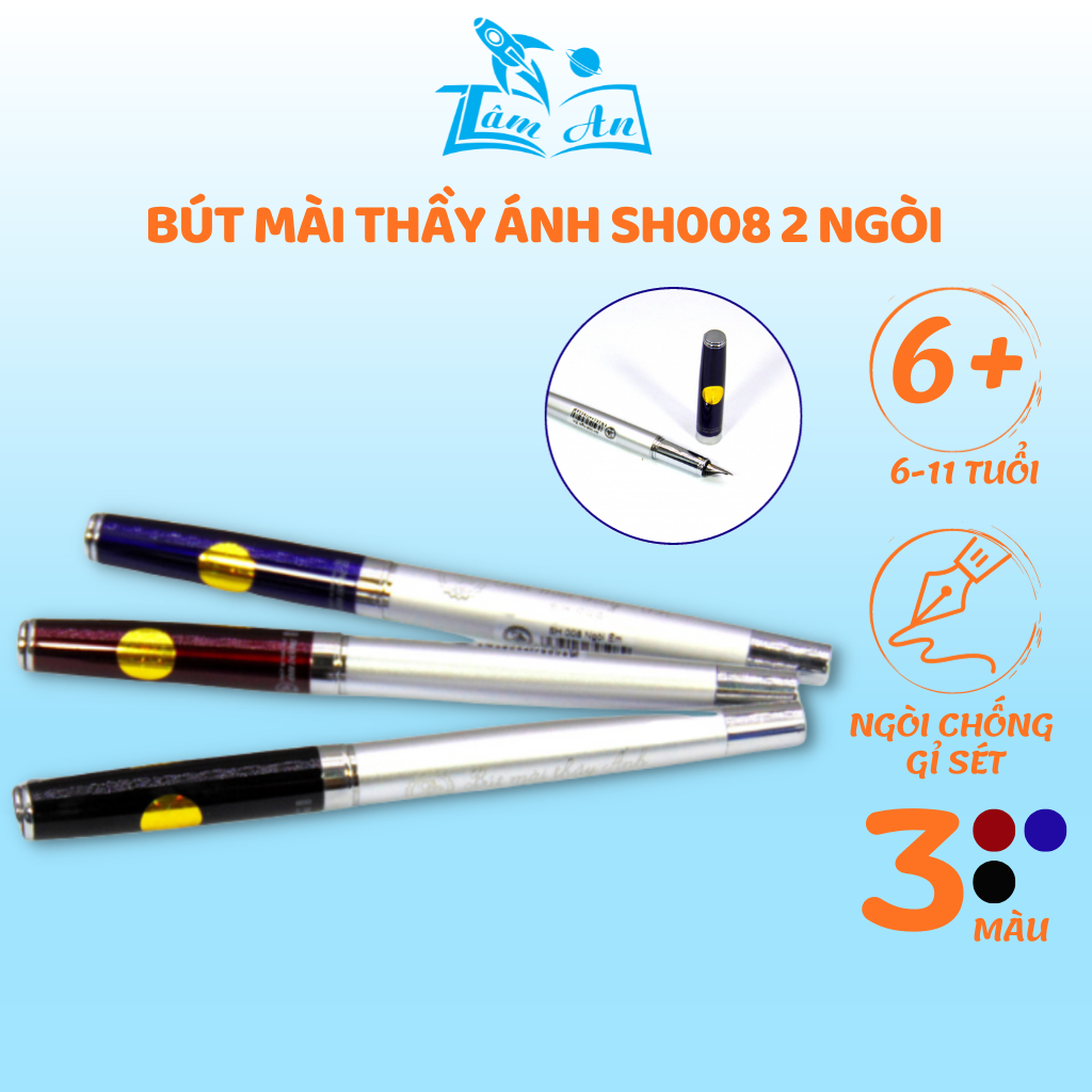 Bút máy thầy ánh SH008 nét thanh đậm luyện chữ đẹp, có 2 loại ngòi tiện lợi  Nhà Sách Tâm An