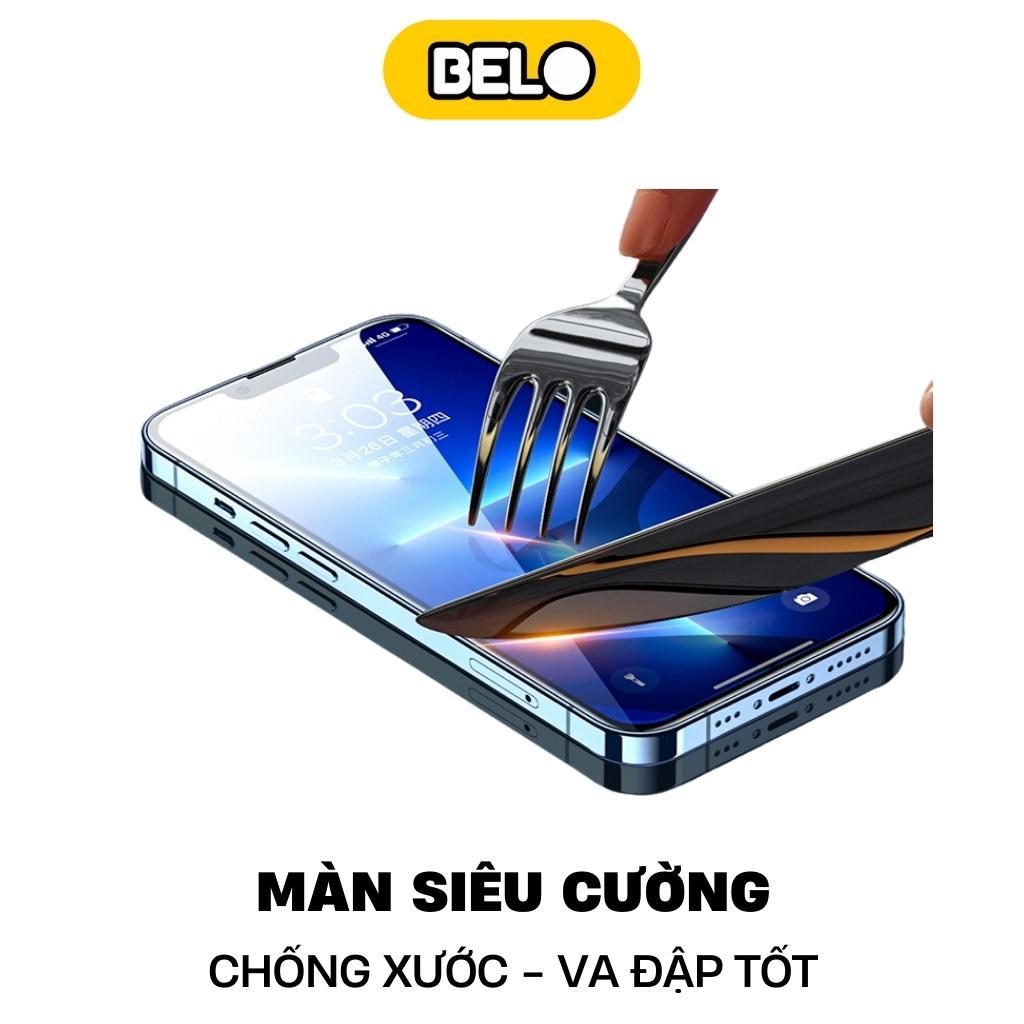 Cường lực tự dán cao cấp có khung tự lấy bụi cho iphone 15/14promax/13/12/11/pro/promax/xsmax/xs/x/8plus/7plus - Belo