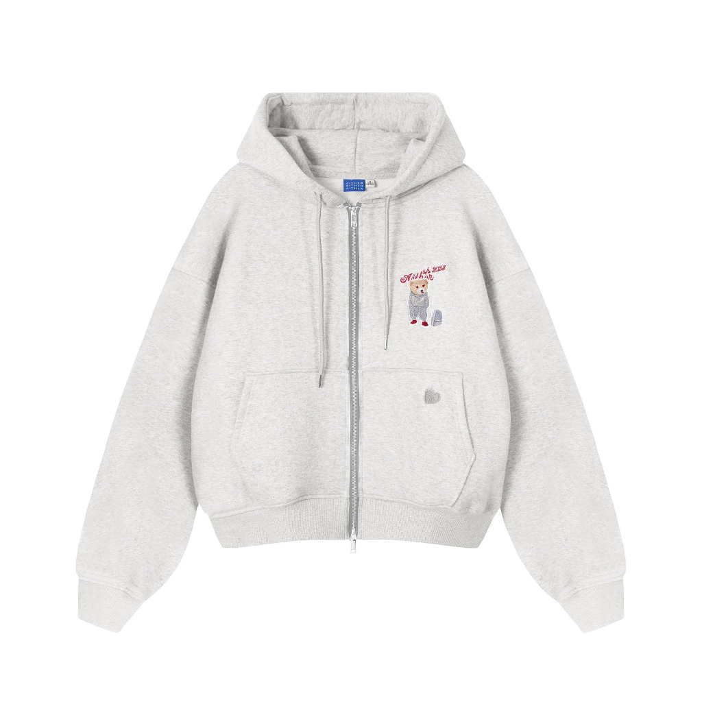 Aither Studio Áo Bear Hoodie Zip form Boxy/form thường-JKLB2023