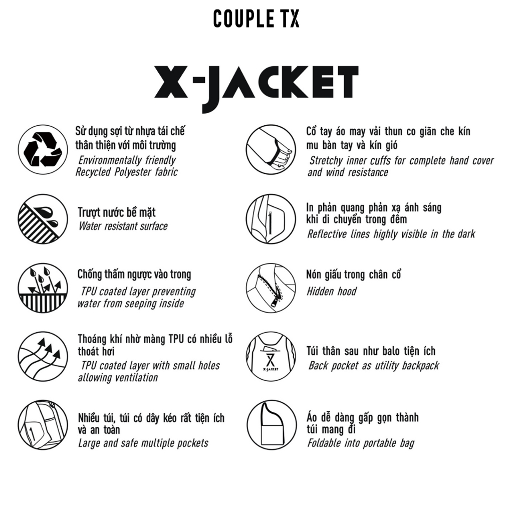 Áo Khoác Công Nghệ Nữ Couple TX X-Jacket Version 4 WOP 2049